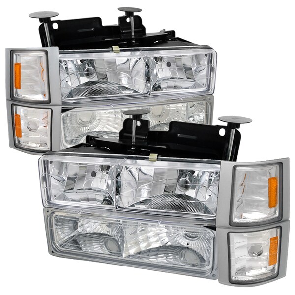 Spec-D Tuning 94-98 Chevy C10 Euro Hdlghts w/ Bmpr & Corner Light, 2LBCLH-C1094-TM 2LBCLH-C1094-TM - main